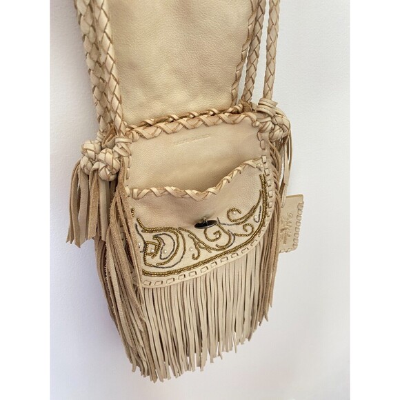 Ralph Lauren Cream Leather Fringe Beaded Crossbody Bag, 2011 Runway Collection - Picture 9 of 16